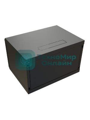 Шкаф коммутационный WRline (WR-TW-0666-SR-RAL9004) настенный 6U 600x600 мм пер. дв. металл 2 бок. пан. 60 кг черный 520 мм 367 мм IP20 сталь