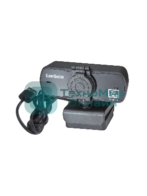 Веб-камера ExeGate Stream C940 Wide 2K 2560x1440, 30 кадр/с, USB Type-A, микрофон (шумоподавление), универсальное крепление, штатив в комплекте