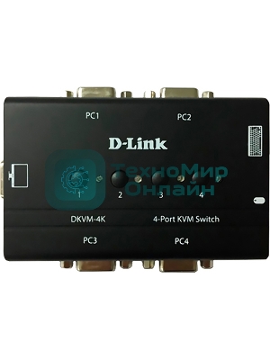 Переключатель KVM D-link DKVM-4K/B3A 4-портовый KVM-переключатель с портами VGA и PS/2