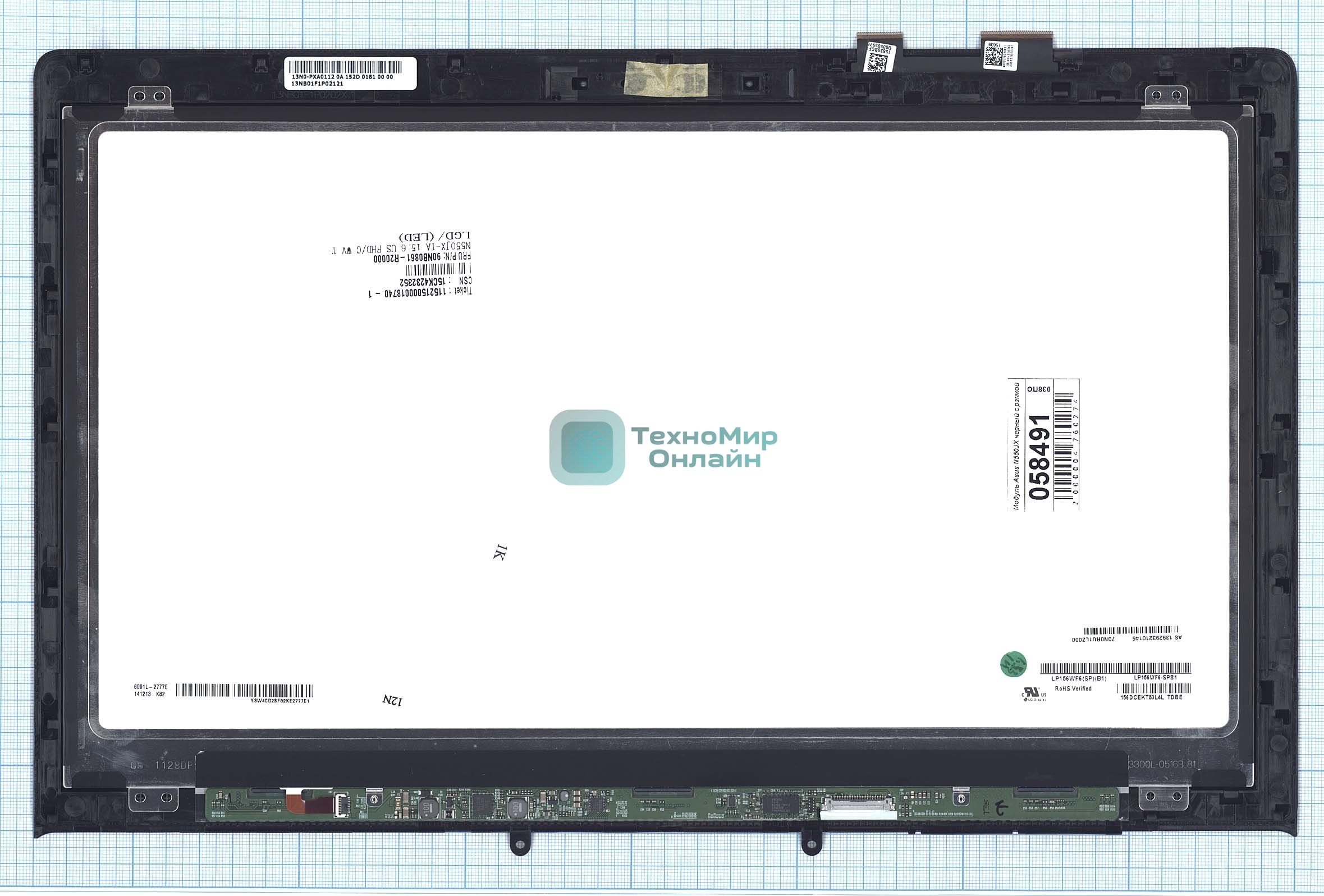 Модуль (матрица + тачскрин) для Asus N550 Q550 Q501 FHD черный с рамкой