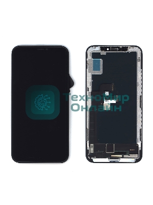 Дисплей Amperin для Apple iPhone X в сборе с тачскрином (Soft Oled), черный