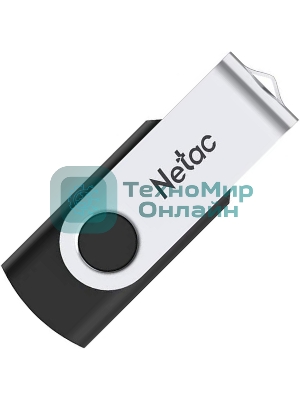 Флешка USB Netac U505 (NT03U505N-008G-20BK), 8Gb, USB 2.0, R/W 70/30, черный/серебристый
