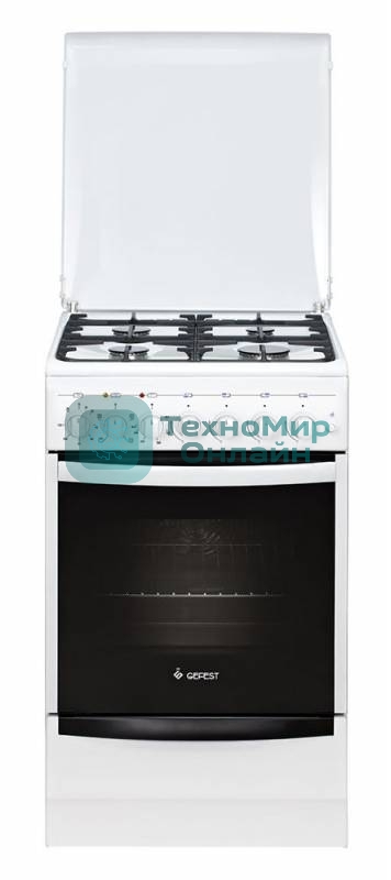 Плита комбинированная Gefest ПГЭ 5102-02 белый, конфорок 4 газовых, духовка 55 л, 50 см x 85 см x 58.5 см