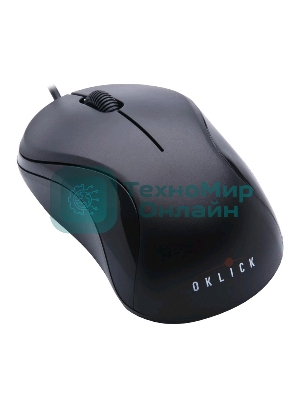 Мышь проводная Oklick 115S черный, 1200 dpi, USB, кнопки - 3