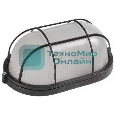 Светильник НПП 1402 60Вт E27 IP54 черный овал с решеткой IEK LNPP0-1402-1-060-K02