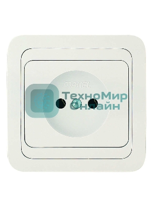 Розетка 1-м Makel СП Mimoza 16А IP20 без заземл. керам. бел./бел.