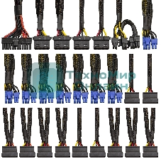 Блок питания серверный 1100W ExeGate EX292215RUS ServerPRO-1100RADS (ATX, for 3U+ cases, КПД 82% (80 PLUS), 14cm fan, 24pin, 2(4+4)pin, 6xPCIe, 8xSATA, 4xIDE, Cable Management, black)