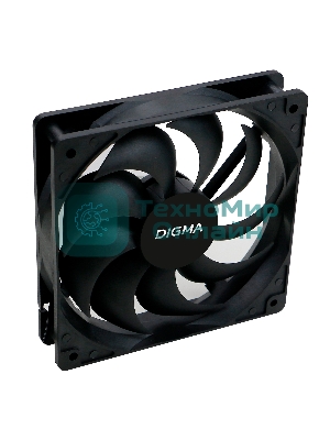 Вентилятор для корпуса Digma DFAN-120-9 черный, 120 мм, 1200 об/мин, 23 дБ, 4 pin