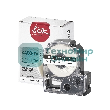 Кассета с лентой S'OK by Sakura Printing BLK5WBA11 для Epson, черный на белом, 11мм/2.5м