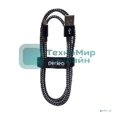 Кабель PERFEO USB2.0 A вилка - Micro USB вилка, черно-белый, 1 м. (U4801)