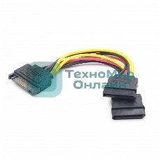 Кабель питания SATA Cablexpert CC-SATAM2F-01, 15pin (M)/2x15pin(F), на 2 SATA устр, 15 см