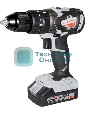 Дрель-шуруповерт ИНТЕРСКОЛ ДАУ-13/18В, 18 В, 2 Ач, 60 Нм, бесщеточный, ударный