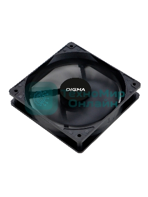 Вентилятор для корпуса Digma DFAN-120-9 черный, 120 мм, 1200 об/мин, 23 дБ, 4 pin