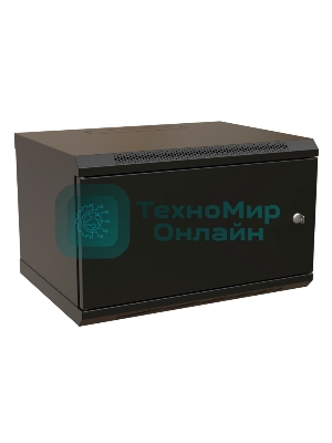 Шкаф коммутационный WRline (WR-TW-0945-SR-RAL9004) настенный 9U 600x450 мм пер. дв. металл 2 бок. пан. 60 кг черный 370 мм 500 мм IP20 сталь