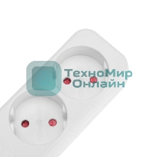 Удлинитель Rexant STANDARD 3 гнезда, 5 м, 2х1,0мм², б/з, белый