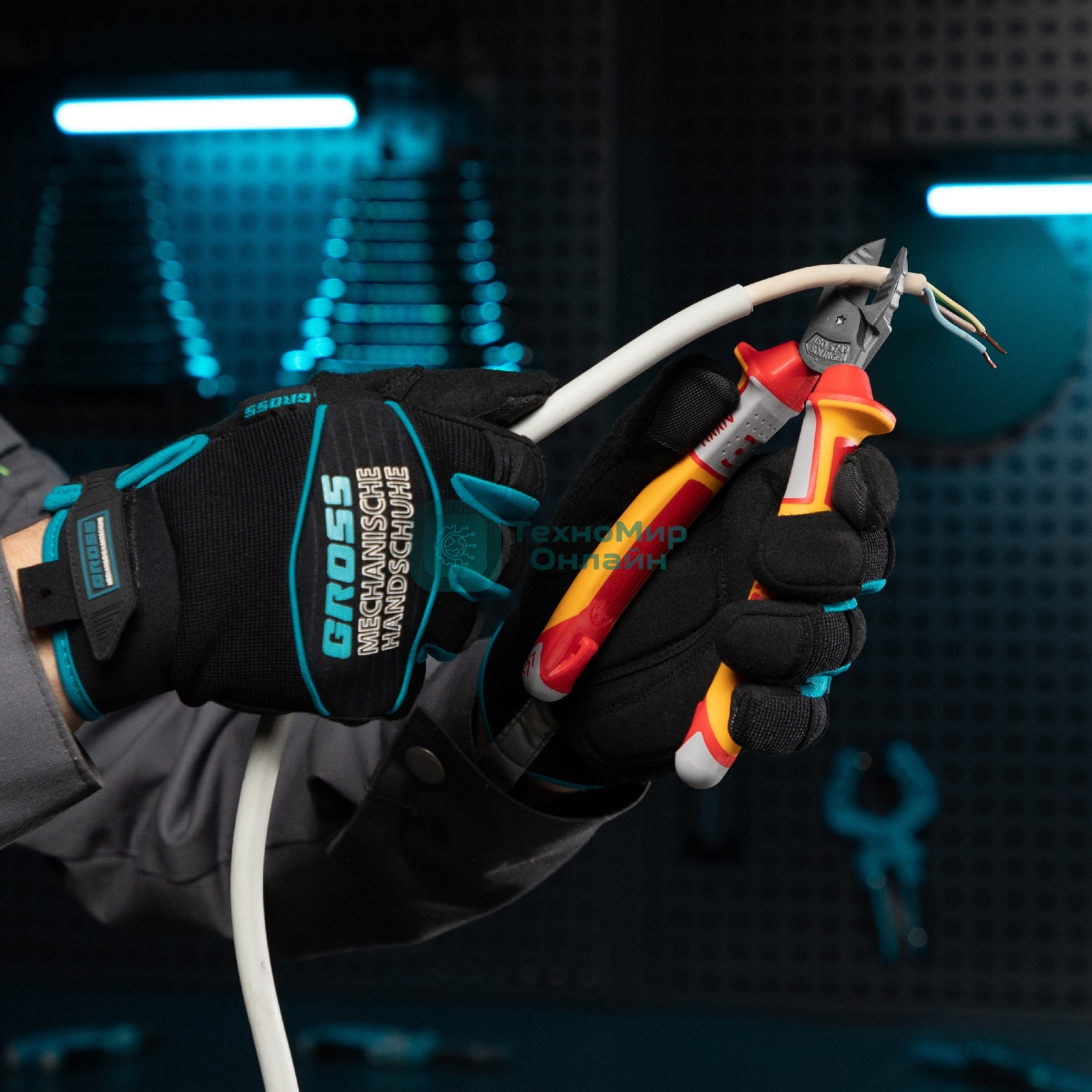 Бокорезы Gross 17582 диэлектрические рукоятки до 1000в трехкомпонентные рукоятки 180 мм