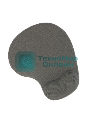 Коврик для мыши с подушкой под запястье Gembird MP-WR-GRAY, серый, 225х195х5мм, ткань/резина, блистер
