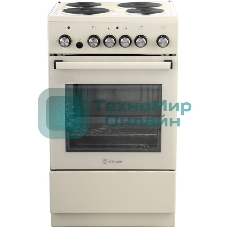 Плита электрическая De Luxe 5004.16Э-013 бежевый, конфорок 4 электрических, духовка 46 л, 50 см x 85 см x 50 см (без крышки)