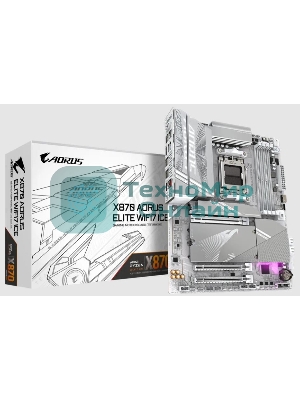 Материнская плата Gigabyte X870 AORUS ELITE WIFI7 ICE, AM5, AMD X870, 4xDDR5, 4xSATA, 4xM.2, 1xPCI-E 5.0 x16, 1xPCI-E 4.0 x4, 1xPCI-E 3.0 x2, 1xHDMI, 1x 2.5Gb LAN, 2xUSB-C 4.0, 2xUSB 3.2 Gen 2, 4xUSB 3.2 Gen 1, 4xUSB 2.0, 2x3.5 мм, 7.1, ATX