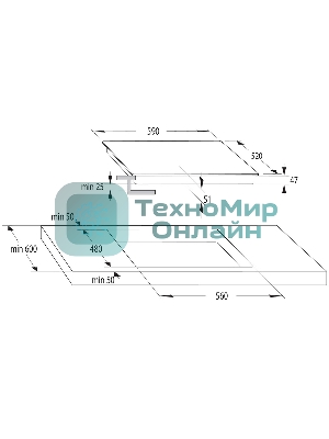 Варочная панель Gorenje ECT64BSCE черный