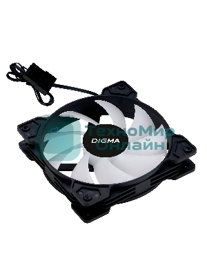 Вентилятор для корпуса Digma DFAN-FRGb1 черный, 120 мм, 1200 об/мин, 23 дБ, 4 pin