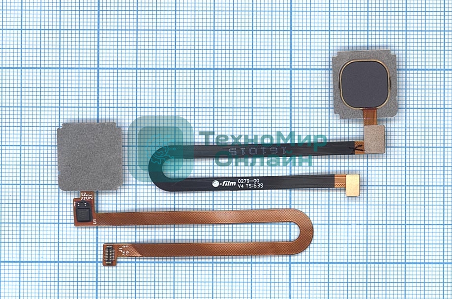 Шлейф со сканером отпечатка пальца для Xiaomi Mi 5S Plus черный