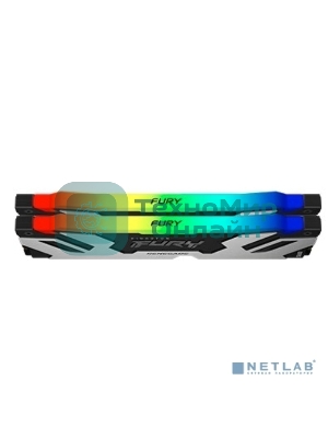 Оперативная память Kingston Fury Renegade, DDR5, 32GB (2x16GB), 6400MHz, CL32, DIMM, с радиатором, RGB, серебристый/черный