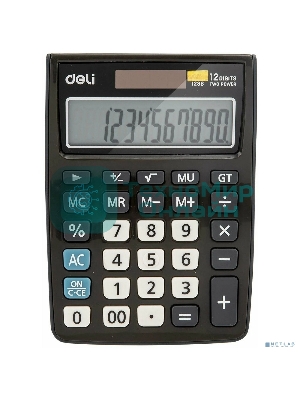 Калькулятор настольный Deli E1238 black черный 12-разр. 1003509