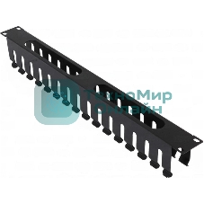 Кабельный органайзер горизонтальный NTSS NTSS-HORGС-1U-(72)-BL односторонний пальцы 1U шир.:19