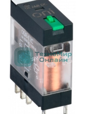 Реле общего назначения OGR-1 2C 24В DC с LED и тест. кнопкой ONI OGR-1-2C-DC24V-L-B