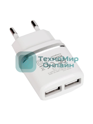 Сетевое зарядное устройство C12 Smart dual USB charger, белый