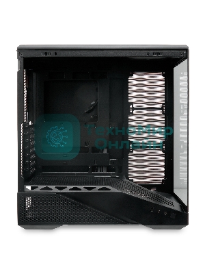 Компьютерный корпус без блока питания HSPD F711-TGbK, Panoramic Full Tower, Black, TG, 0.7 SPCC, no fans ATX, mATX, mITX 190/420/280мм 2x2.5