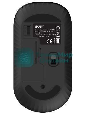 Мышь беспроводная Acer OMR130 черный, 1200 dpi, радиоканал, USB, кнопки - 3