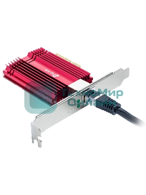 Сетевой адаптер 10 Gigabit PCI-E network adapter, 1 PCI Express 3.0 X4 interface, 1 100/1000/10000Mbps Ethernet port, come with Low-Profile and Full-Height Brackets