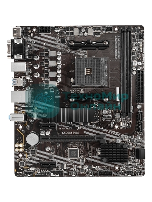 Материнская плата MSI A520M PRO, AM4, AMD A520, 2xDDR4, 4xSATA, 1xM.2, 1xPCIe 3.0 x16, 1xVGA, 1xDP, 1xHDMI, 1x 1Gb LAN, 2xUSB 2.0, 4xUSB 3.2 Gen 1, 3x3.5 мм, 7.1, mATX