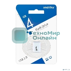Флешка USB SmartBuy LARA White (SB4GbLara-W), 4Gb, USB 2.0, R/W 15/5, белый