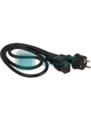 Шнур питания Lanmaster LAN-PP19L/SH-0.5-BK C19-Schuko проводник.:3x1.5мм2 0.5м 220В 16А черный