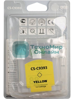 Картридж струйный Cactus CS-C9393 желтый для №88 HP Officejet Pro K550 (29мл)