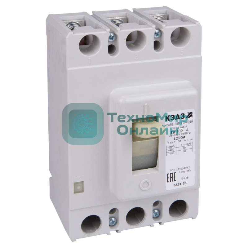 Выключатель автоматический ВА51-35М2-340010 160А 690AC УХЛ3 КЭАЗ 108357