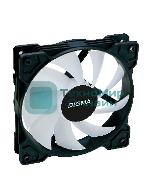 Вентилятор для корпуса Digma DFAN-FRGb1 черный, 120 мм, 1200 об/мин, 23 дБ, 4 pin