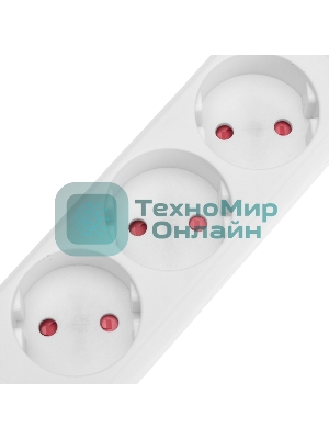 Удлинитель Rexant STANDARD 3 гнезда, 3 м, 2х1,0 мм², б/з, белый