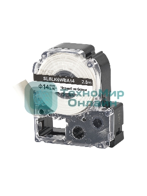 Кассета с лентой S'OK by Sakura Printing BLK6WBA14 для Epson, черный на белом, 14мм/2.5м