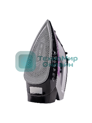 Утюг Galaxy Line GL 6128, фиолетовый с черным, паровой, 2200 Вт, постоянный пар 30 г/мин, паровой удар 140 г/мин, функции: самоочистка, антикапля, антинакипь, функция увлажнения, вертикальное отпаривание, защита от перегрева, индикатор нагрева, керамическое покрытие подошвы, резервуар для воды 170 мл