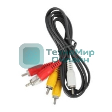 Кабель аудио-видео Ningbo 3хRCA (m)/3хRCA (m) 1м. черный