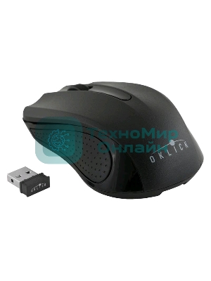 Мышь беспроводная Oklick 485MW черный, 1200 dpi, радиоканал, USB, кнопки - 3