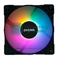 Вентилятор для корпуса Digma DFAN-FRGb1 черный, 120 мм, 1200 об/мин, 23 дБ, 4 pin