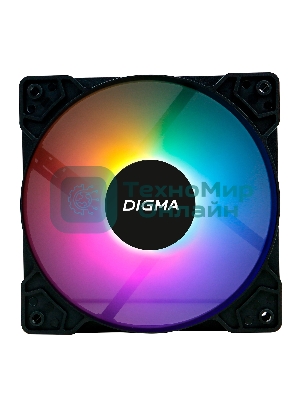 Вентилятор для корпуса Digma DFAN-FRGb1 черный, 120 мм, 1200 об/мин, 23 дБ, 4 pin