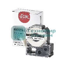 Кассета с лентой S'OK by Sakura Printing BLK6WBA14 для Epson, черный на белом, 14мм/2.5м