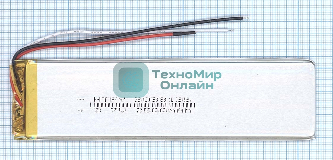 Аккумулятор Li-Pol (батарея) 3*38*135мм 3pin 3.7V/2500mAh