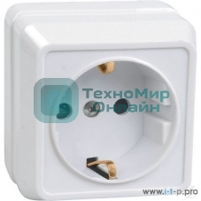 Розетка IEK ERO11-K01-16-DC РС20-3-ОБ 1местн. c з/к 16А откр.уст. ОКТАВА (белый)